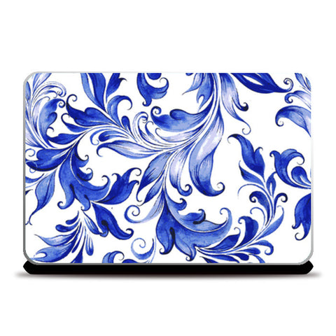 Blue Florals Laptop Skins