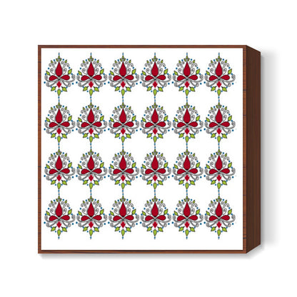 Floral Motif Pattern Square Art Prints