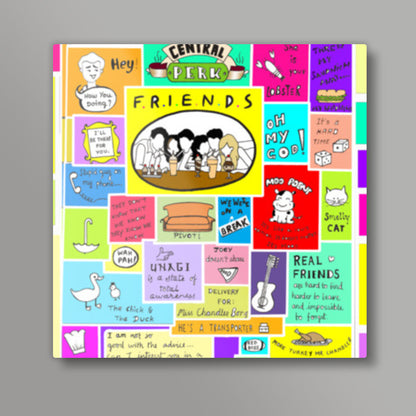 F.R.I.E.N.D.S Doodle Square Art Prints