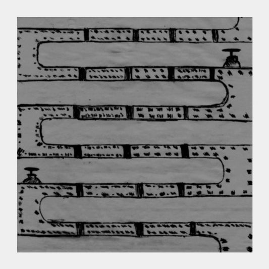 Pipeline Grey Square Art Prints
