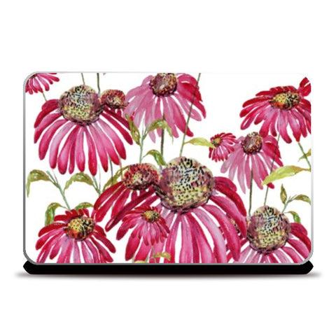 Laptop Skins, Pink Painted Flowers Watercolor Floral Art Laptop Skins