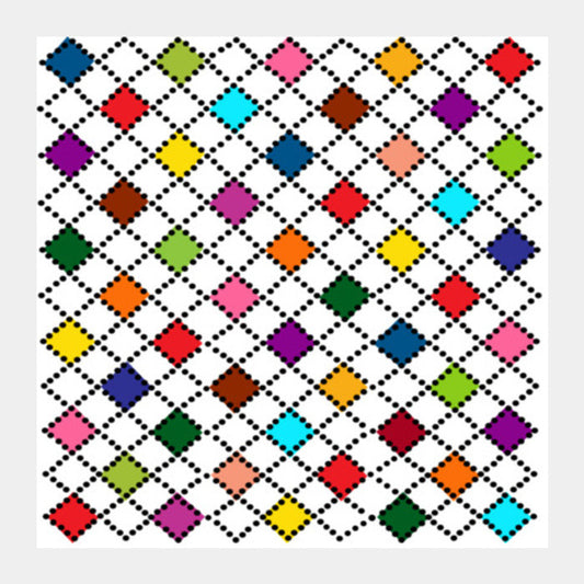 Colourful Geometric Pattern Square Art Prints