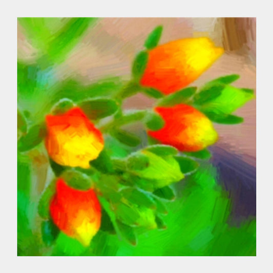 Square Art Prints, Buds Square Art Prints