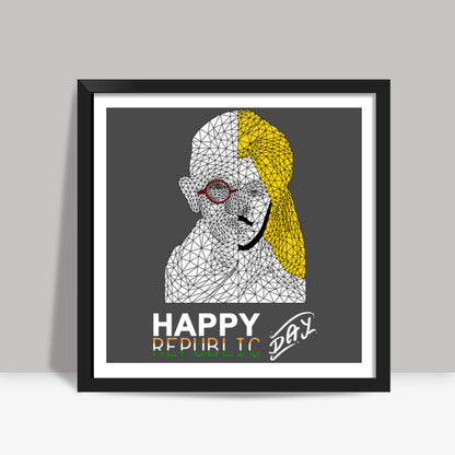 Happy Republic Day Square Art Prints