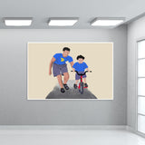 Fatherys Day : first ride memory Wall Art