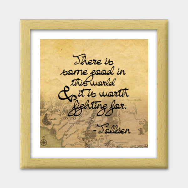 Lord of the rings middle earth frodo sam qoute Premium Square Italian Wooden Frames