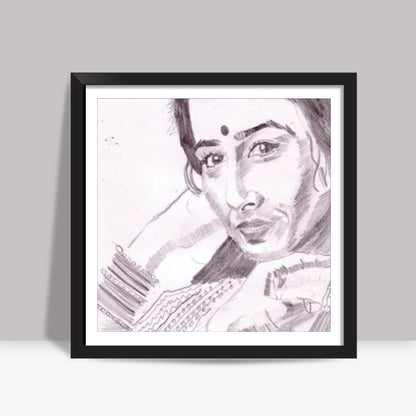 Bollywood star Vidya Balan blends glamour and grace Square Art Prints