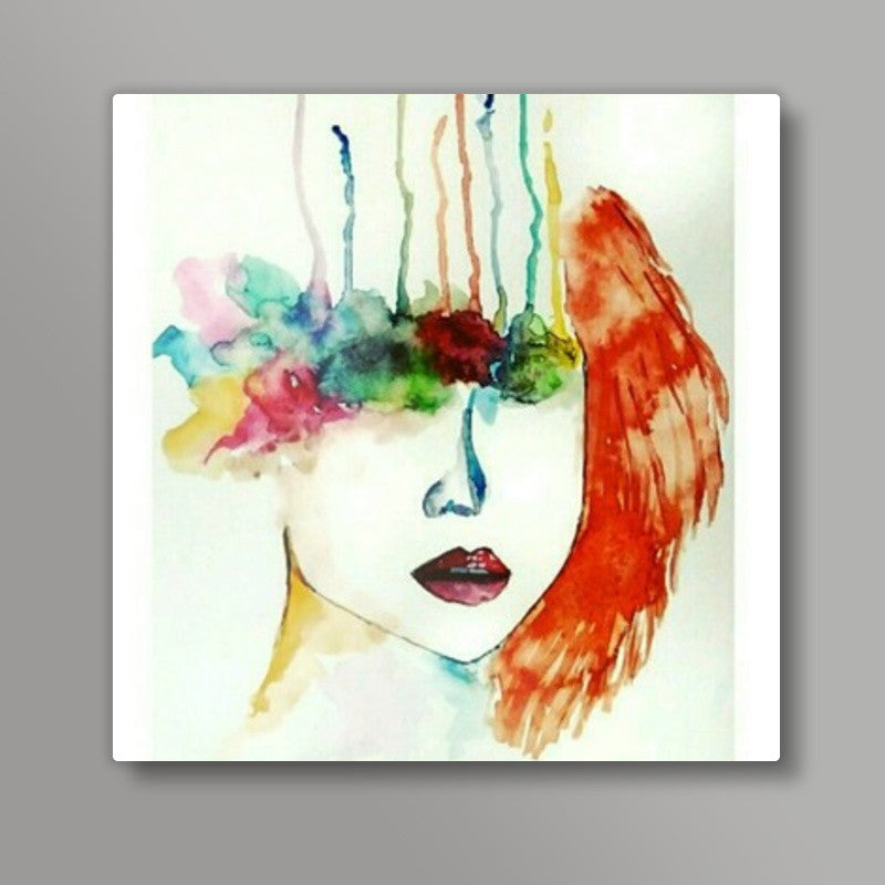 Abstract : only if we didnt have eyes there wouldnt be anyone to judge us  Square Art Prints