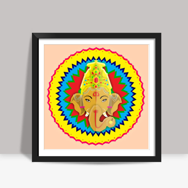 Ganesha Vector Illustration Square Art Prints