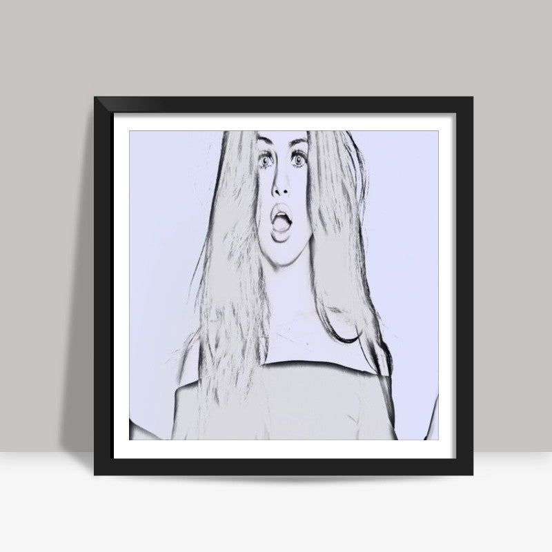 Selena gomez sketch Square Art Prints