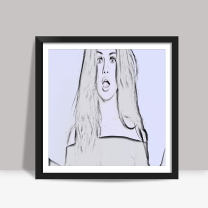 Selena gomez sketch Square Art Prints