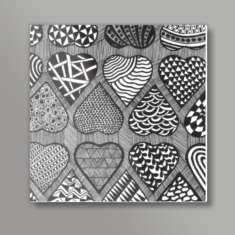 Prints in Hearts Square Art Prints