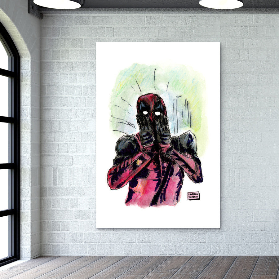 Deadpool in Watercolour Wall Art