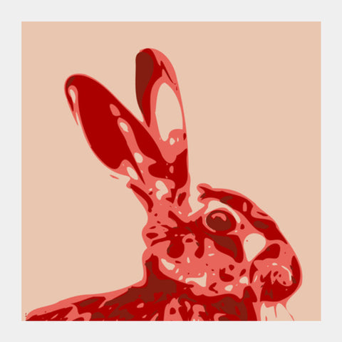 Square Art Prints, Abstract Hare blue