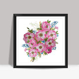 Pretty Pink Painted Flower Bouquet Summer Nature Square Art Prints