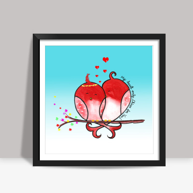 Love Birds Square Art Prints