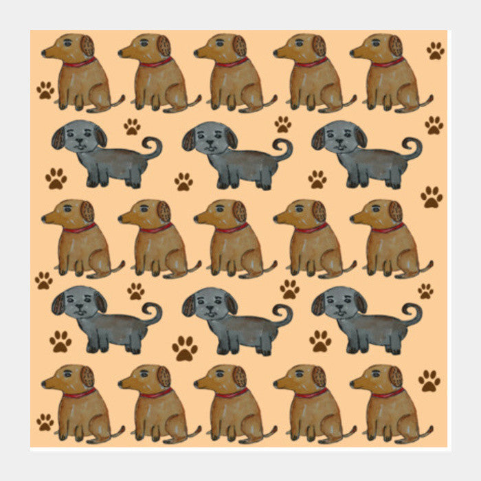 Square Art Prints, Cute Puppies Dog Wall Art  Square Art Prints