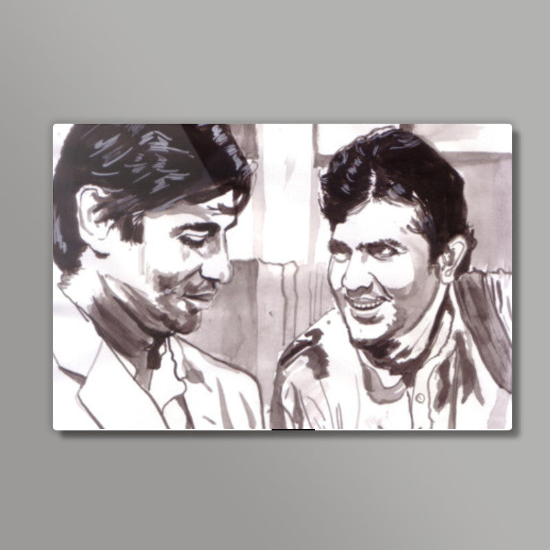 Superstars Amitabh Bachchan and Rajesh Khanna are Babumoshai and Anand in Hrishikesh Mukherjees classic Anand Wall Art