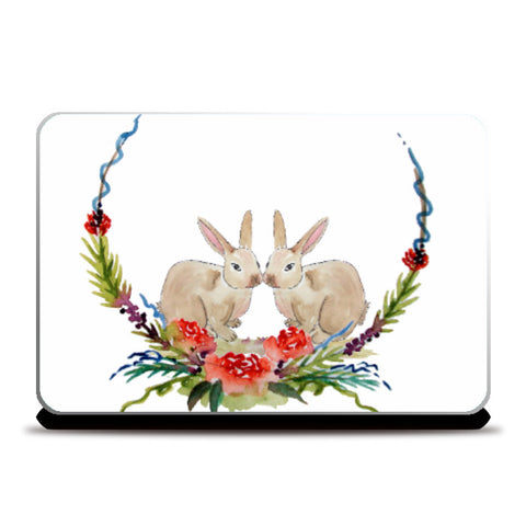 Laptop Skins, Rabbit With Wreath Laptop Skin l Artist: Seema Hooda, - PosterGully