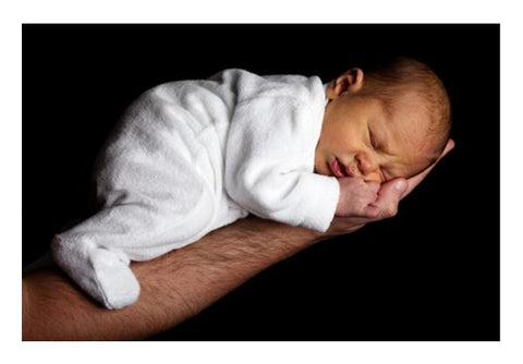 Baby Sleeping On Hand  Wall Art PosterGully Specials