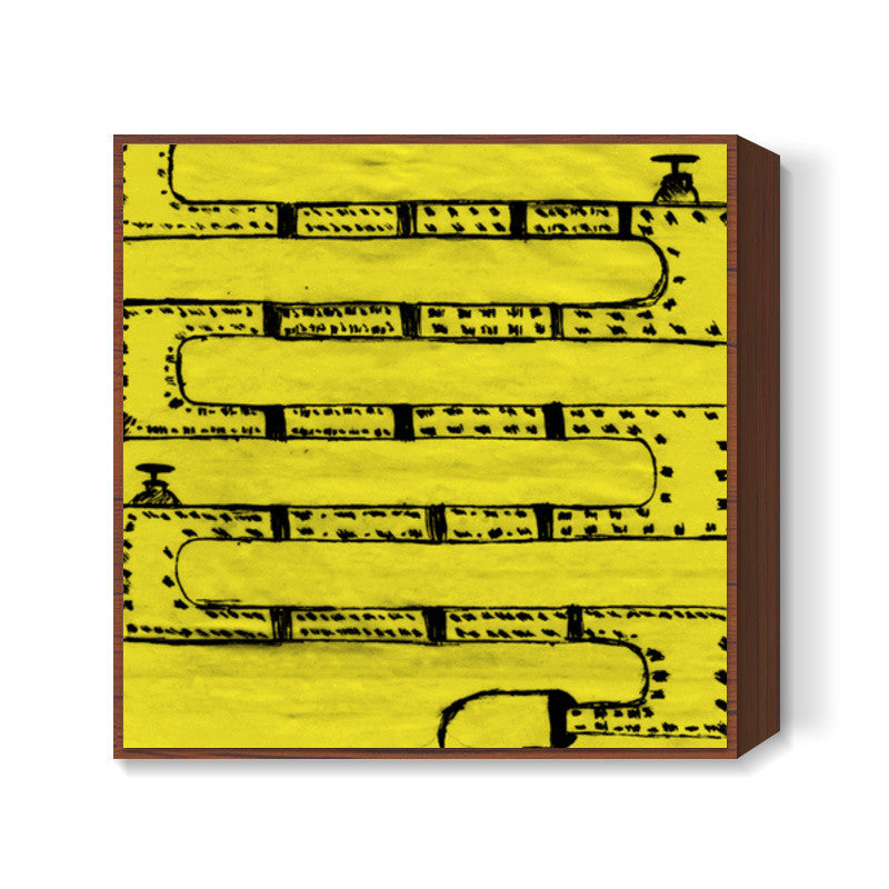 Pipeline Yellow Square Art Prints