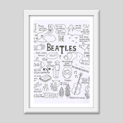 Beatles Doodle Premium Italian Wooden Frames