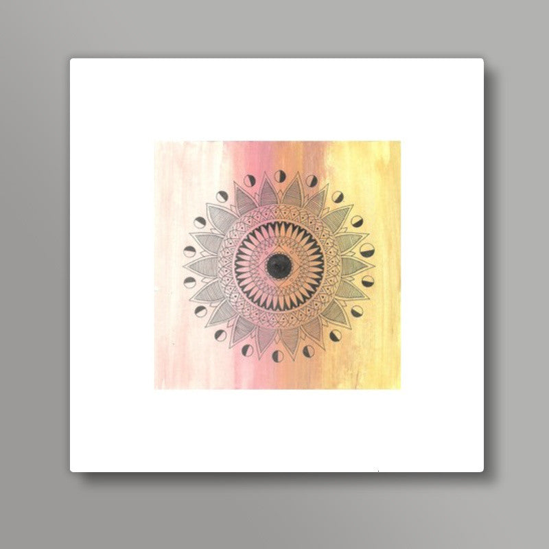 Mandala symmetry zen Square Art Prints