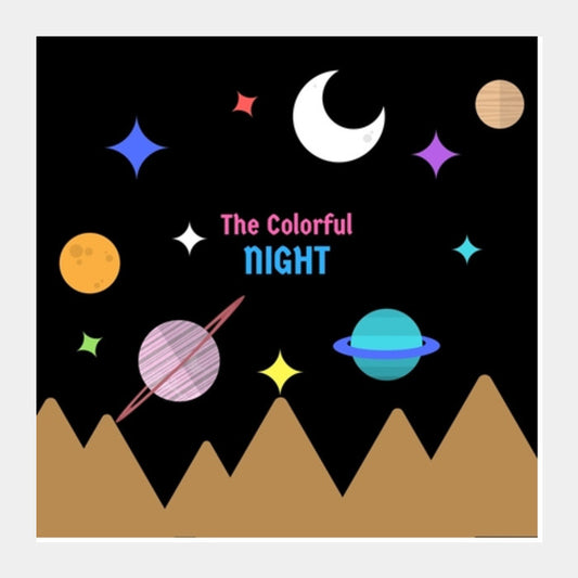 THE COLORFUL NIGHT Square Art Prints