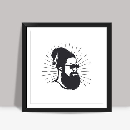 Hipster Santa - Christmas Square Art Prints