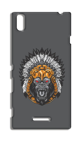 Gorilla Wearing Aztec Headdress Sony Xperia T3 Cases