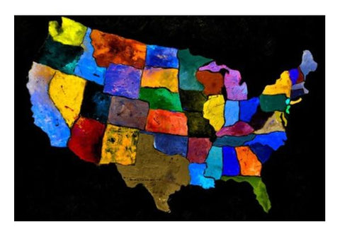 PosterGully Specials, Usa map 2 Wall Art
