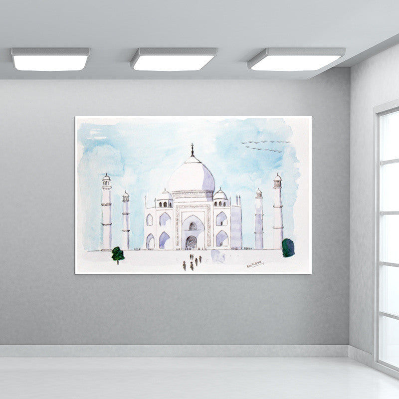 Taj Mahal Agra India watercolor Wall Art