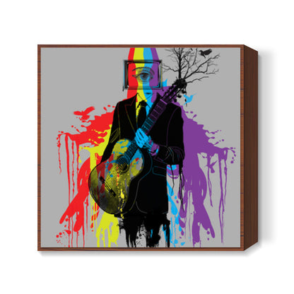 Surrealism Man Guitarist Square Art Prints