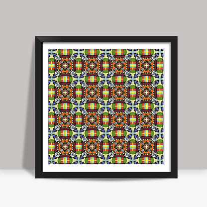 Tribal Geometric Ethnic Floral Art Pattern Square Art Prints
