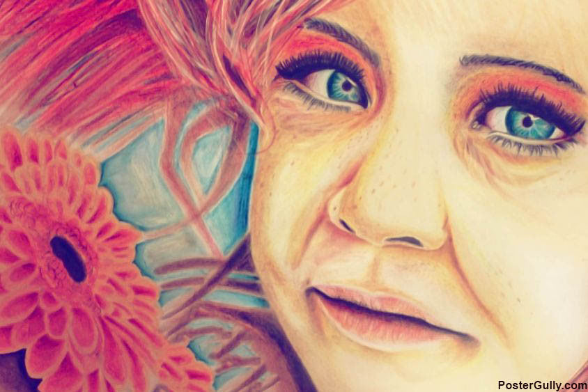 Wall Art, Blue Eyed Girl Artwork