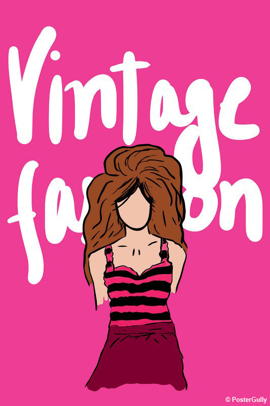 Wall Art, Vintage Fashion Girl Artwork, - PosterGully - 1