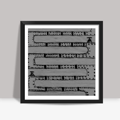 Pipeline Grey Square Art Prints