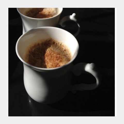 Square Art Prints, 2 cups of Coffee in beautiful white cups   Square Art Prints