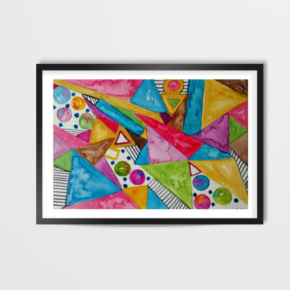 Modern Art Colorful Watercolor Abstract Shapes Poster Wall Art