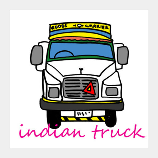 indian truck Square Art Prints