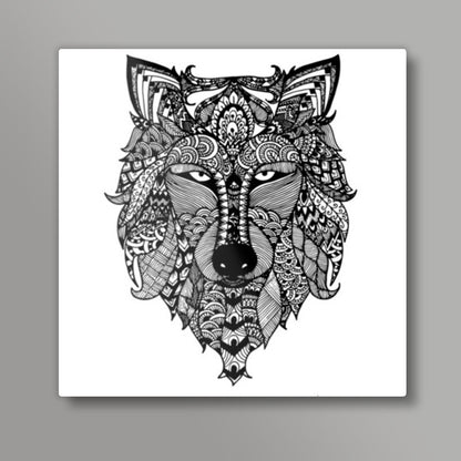 Zentangle Wolf Square Art Prints