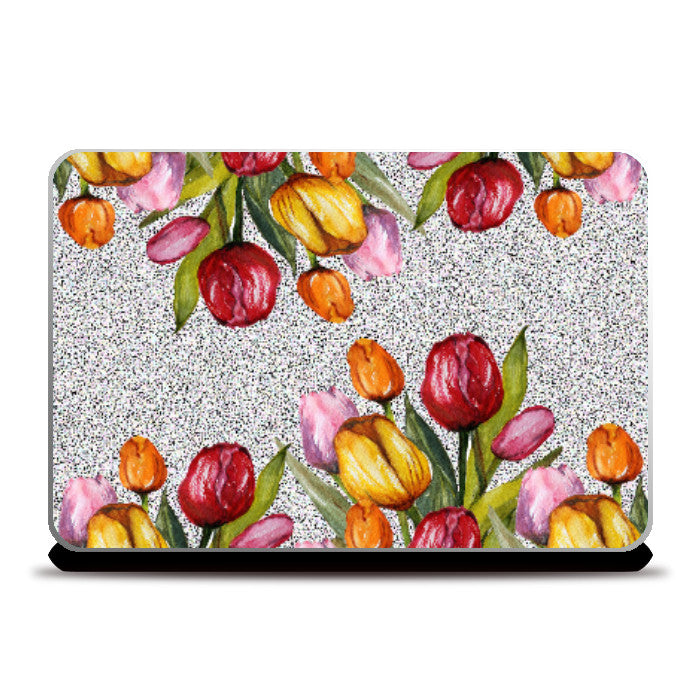 Laptop Skins, Colorful Tulip Flowers Laptop Skin l Artist: Seema Hooda, - PosterGully