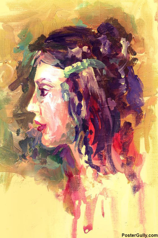 Wall Art, Lady Watercolor Painting Artwork