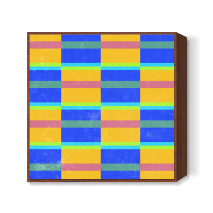 Evermore | Yellow Blue | Geometric Pattern Square Art Prints
