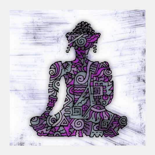 Square Art Prints, Buddha Zenscrawl Square Art | Meghnanimous, - PosterGully