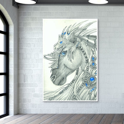 Fantasy horse pencil sketch Wall Art