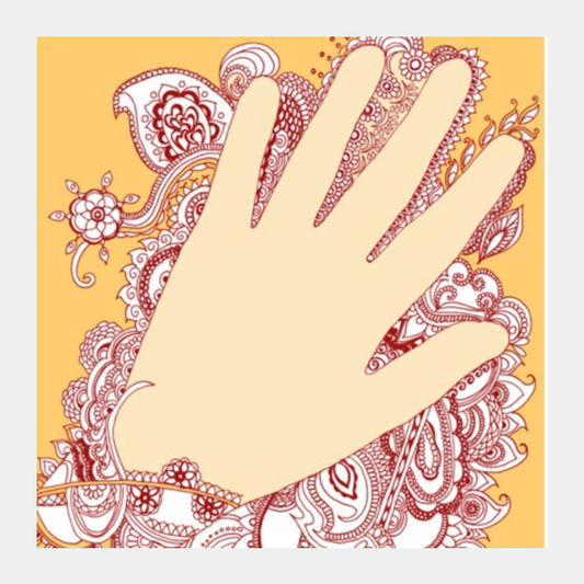 Square Art Prints, Henna Hands Square Art | Liu, - PosterGully