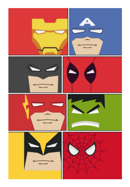 Minimalist Superheroes Wall Art| Buy High-Quality Posters and Framed ...