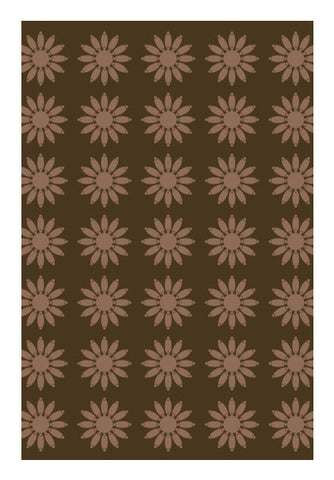 Flat Brown Floral Pattern Art PosterGully Specials