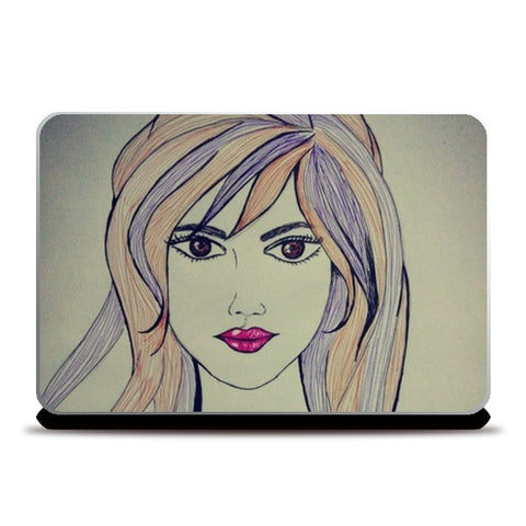 A Girl sketch Laptop Skins